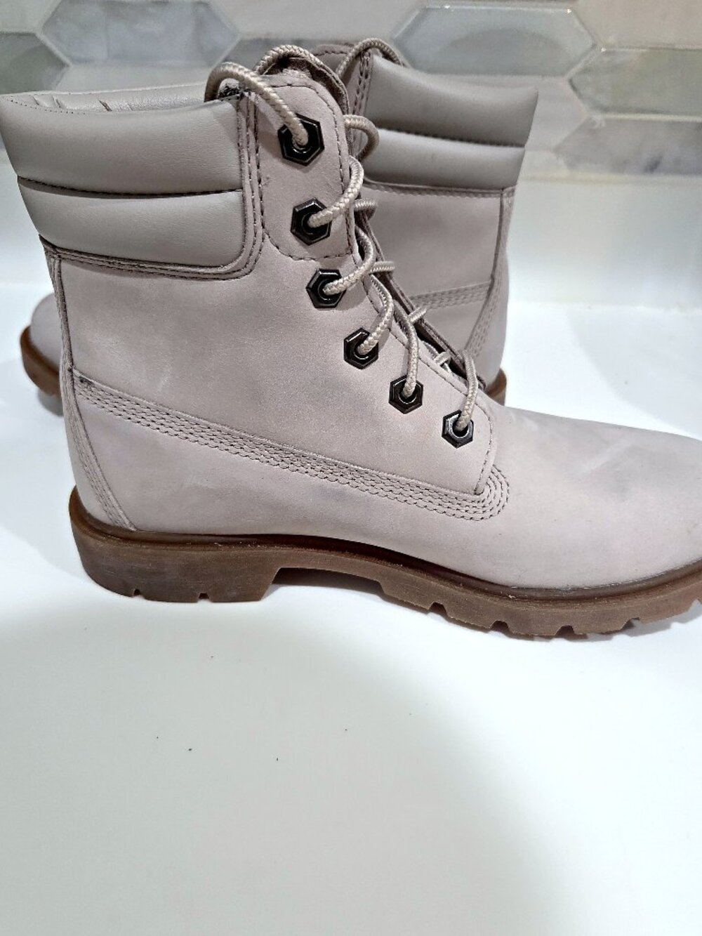 Timberland Linden Woods 6 Inch Waterproof Boot A2G5E Light Taupe Women's 6.5